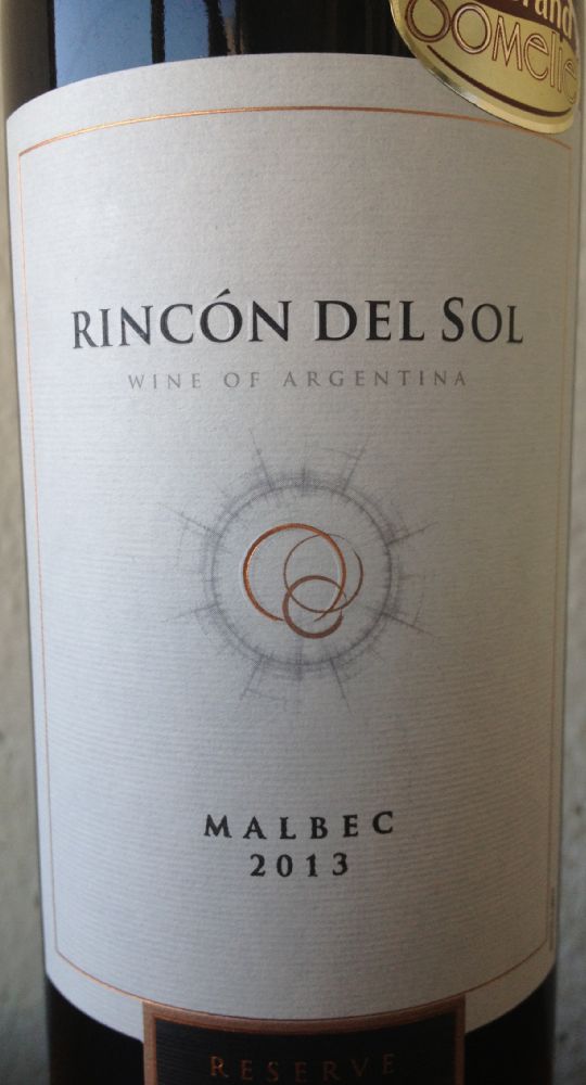 Grupo Peñaflor S.A. RINCÓN DEL SOL Reserve Malbec 2013, Front, #1003