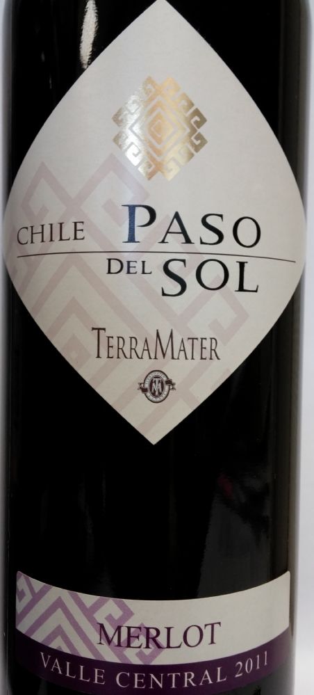 TerraMater S.A. Paso del Sol Merlot 2011, Front, #1083