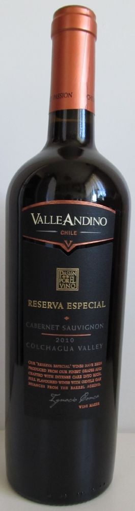 Agricola y Comercial Santa Camila S.A.  Valle Andino Reserva Especial Cabernet Sauvignon 2010, Front, #11