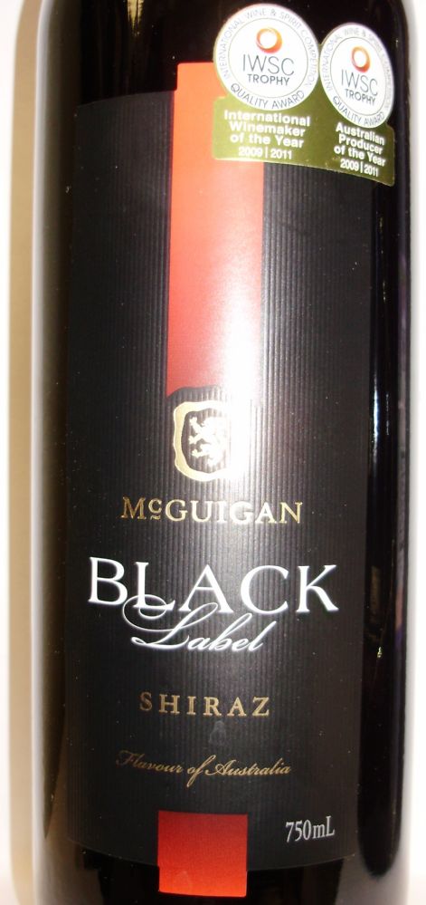 McGuigan Wines Black Label Shiraz 2012, Front, #1107