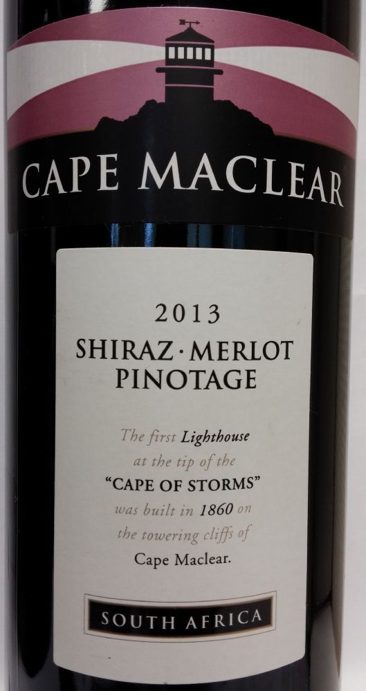 African Pride Wines Pty Ltd CAPE MACLEAR Shiraz Merlot Pinotage 2013, Main, #1169