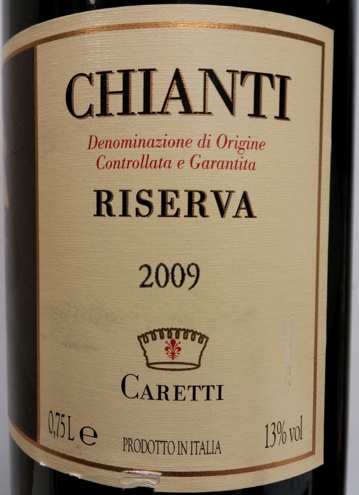 Cantina dei Vini Tipici dell'Aretino Sca Caretti Chianti Riserva DOCG 2009, Front, #1173