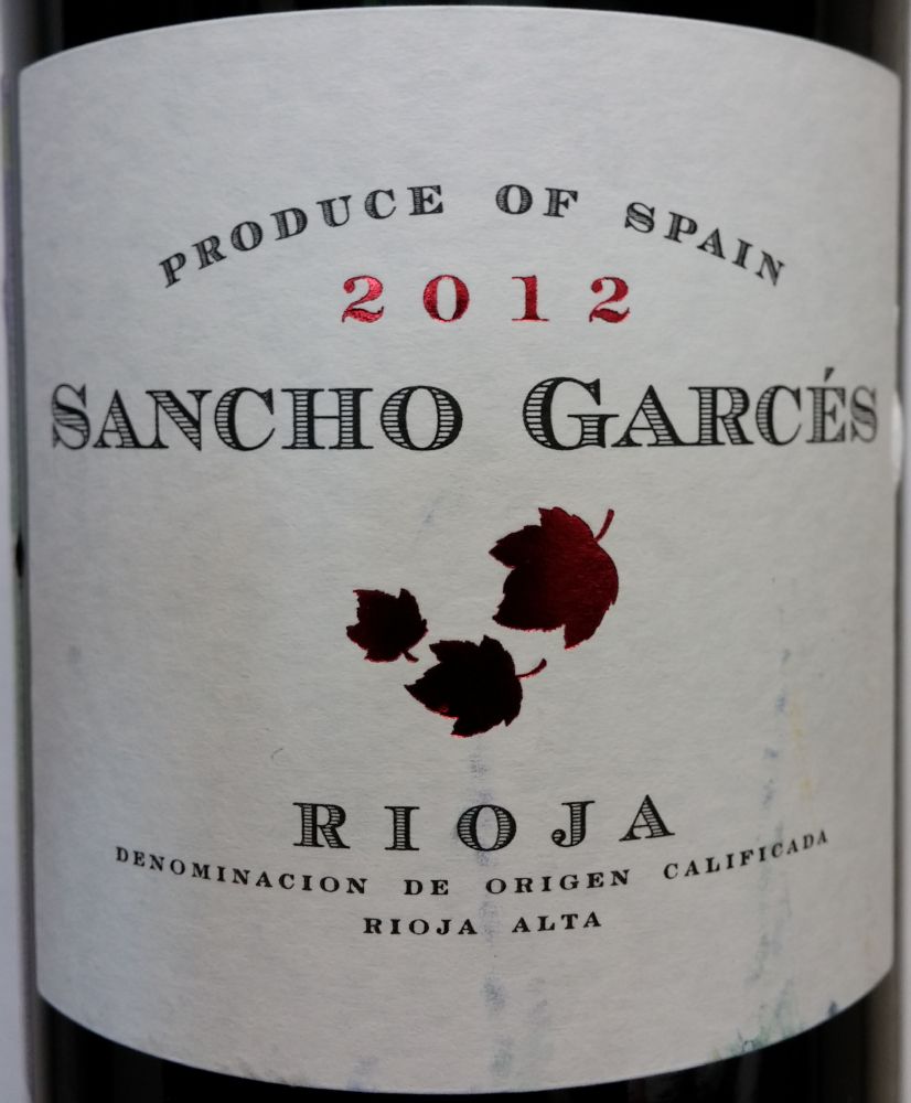 Bodegas Patrocinio S.C.L. Sancho Garcés DOCa Rioja 2012, Main, #1183