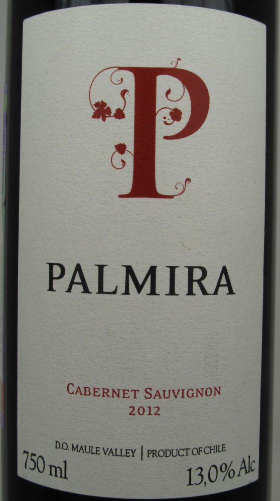 Viña Casa Donoso S.p.a. Palmira Cabernet Sauvignon Syrah 2012, Front, #1213