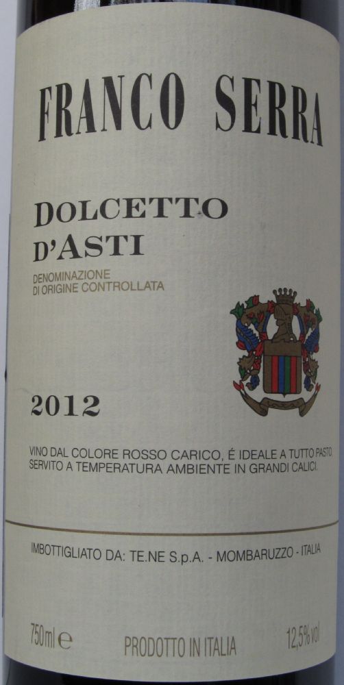 Tenute Neirano S.p.A. FRANCO SERRA Dolcetto d'Asti DOC 2012, Front, #1242