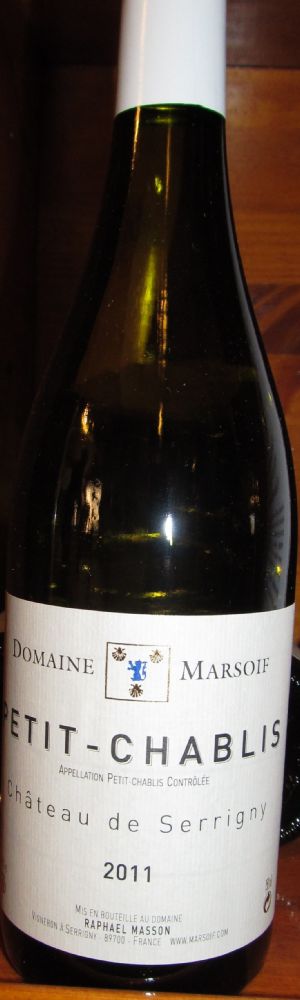 SCEA de Marsoif Château de Serrigny Petit Chablis AOC/AOP 2011, Front, #1327