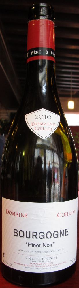 Domaine Coillot Bernard Père et Fils Pinot Noir Bourgogne AOC/AOP 2010, Front, #1333