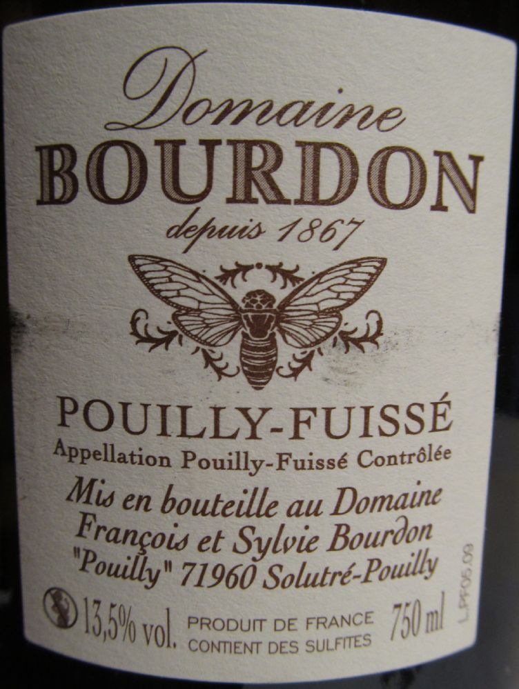 Domaine François et Sylvie Bourdon Pouilly-Fuissé AOC/AOP 2009, Back, #1346