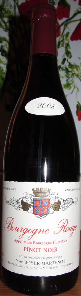 Domaine Yves Boyer Martenot Pinot Noir Bourgogne AOC/AOP 2008, Front, #1349