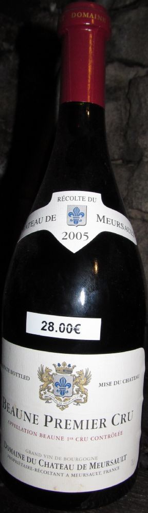 Domaine du Château de Meursault Beaune premier cru AOC/AOP 2005, Front, #1352
