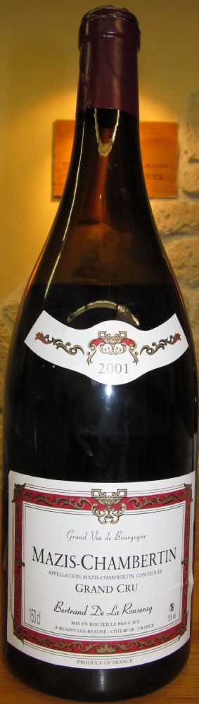 Bertrand De La Ronseray Mazis-Chambertin Grand Cru AOC/AOP 2001, Front, #1365