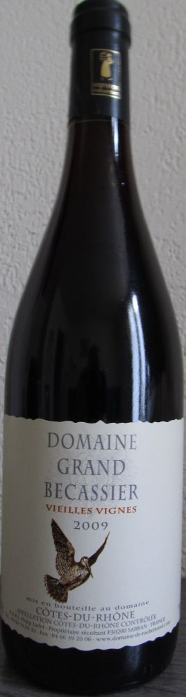 E.A.R.L. Philip Ladet Domaine Grand Becassier Vieilles Vignes Côtes du Rhône AOC/AOP 2009, Front, #1370