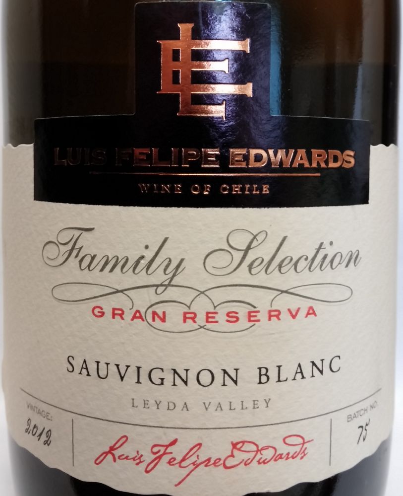 Viña Luis Felipe Edwards Family Selection Gran Reserva Sauvignon Blanc 2012, Main, #1418