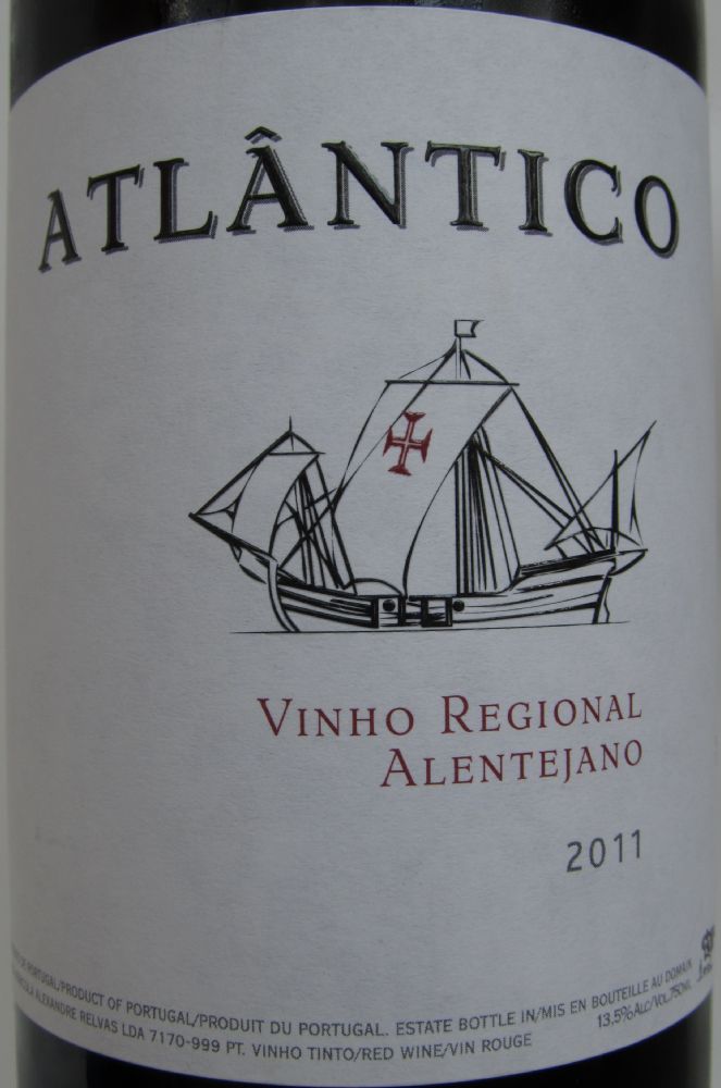 Casa Agrícola Alexandre Relvas Lda ATLÂNTICO Vinho Regional Alentejano 2011, Front, #1663