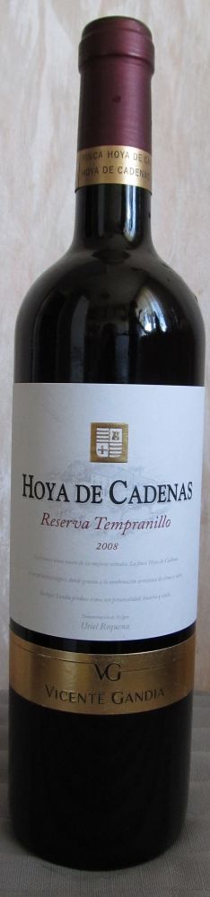 Vicente Gandía Plá S.A. Hoya de Cadenas Reserve Tempranillo DO Utiel-Requena 2008, Main, #17