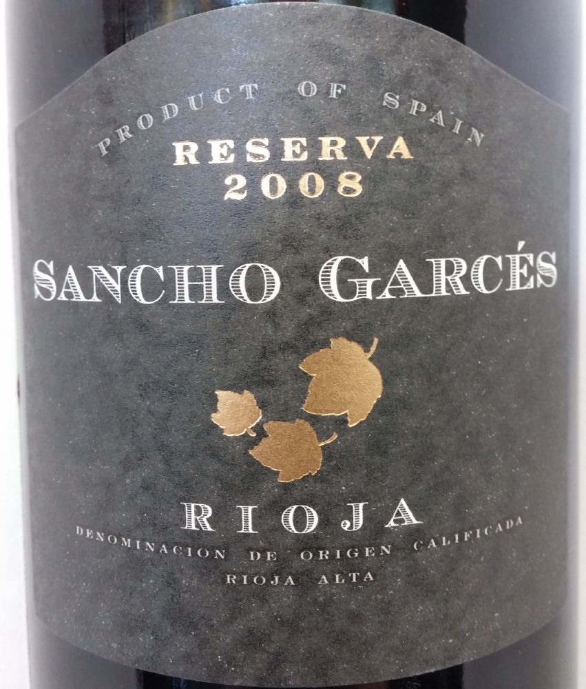 Bodegas Patrocinio S.C.L. Sancho Garcés Reserva DOCa Rioja 2008, Front, #1702