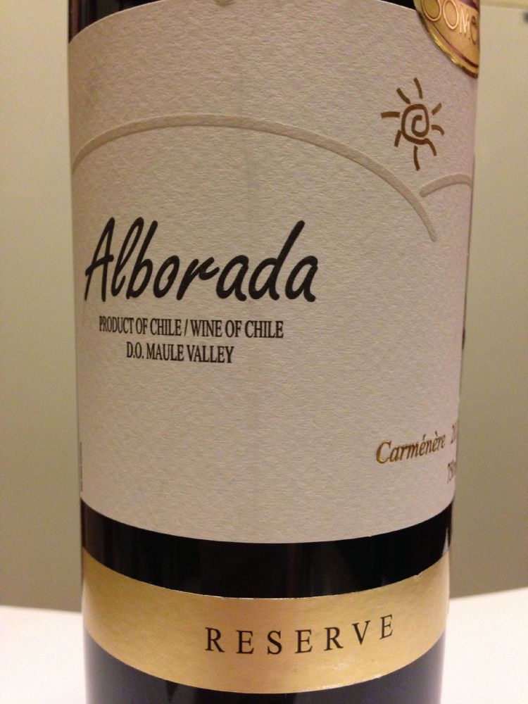 Henríquez Hermanos Ltda Alborada Reserva Carménère 2012, Front, #1730