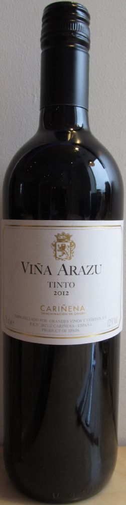 Grandes Vinos y Viñedos S.A. Viña Arazu DO Cariñena 2012, Front, #1833