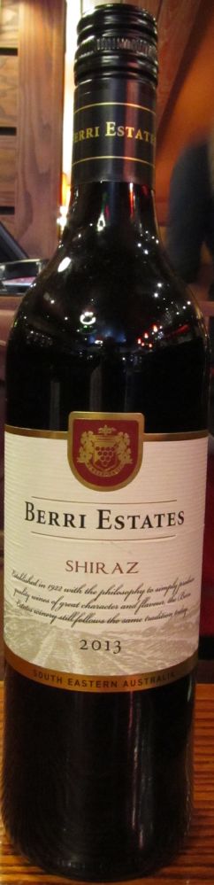 Berri Estates Winery Shiraz 2013, Front, #1843