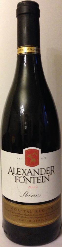 Ormonde Vineyards (Pty) Ltd Alexander Fontein Shiraz 2012, Front, #1850