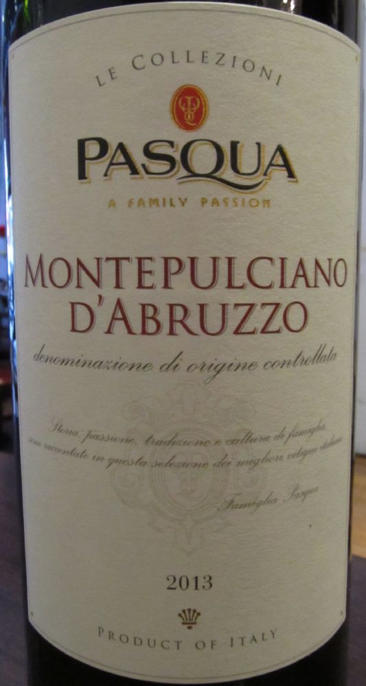 Pasqua Vigneti e Cantine S.p.a. Montepulciano d'Abruzzo DOC 2013, Main, #1875