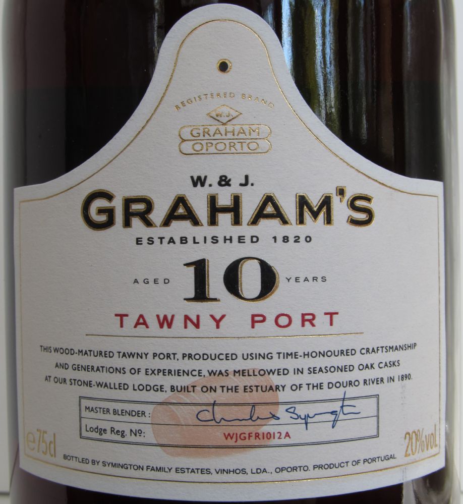 Symington Family Estates Vinhos Lda W & J Graham's aged 10 years TAWNY PORT DOP Porto NV, Main, #1890