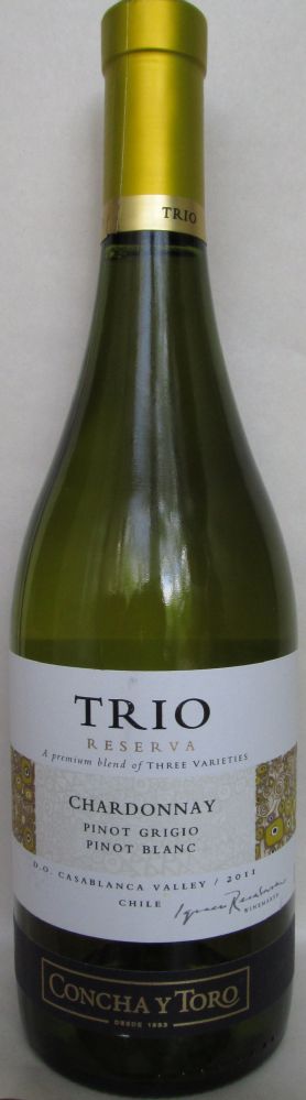 Viña Concha y Toro S.A. Trio Reserva Chardonnay Pinot Blanc Pinot Grigio 2011, Main, #192
