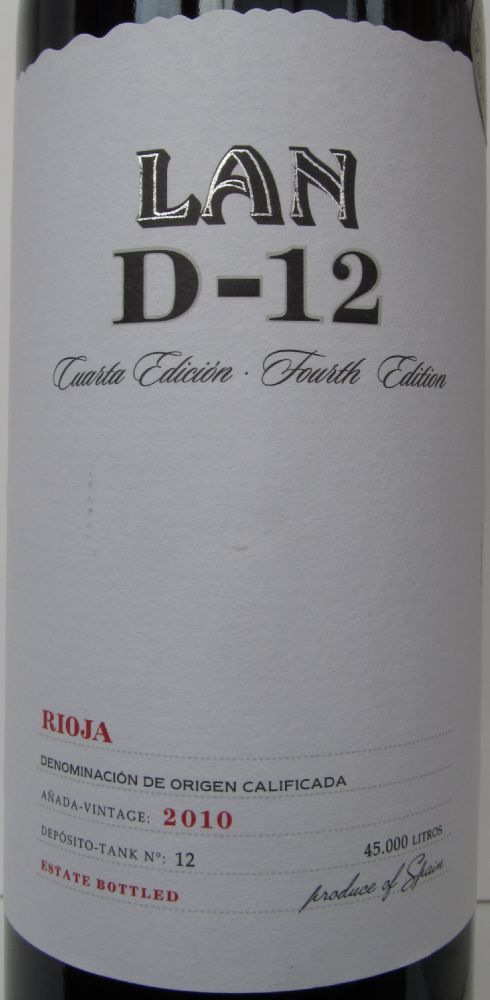 Bodegas LAN S.A. D-12 Fourth Edition DOCa Rioja 2010, Main, #1932
