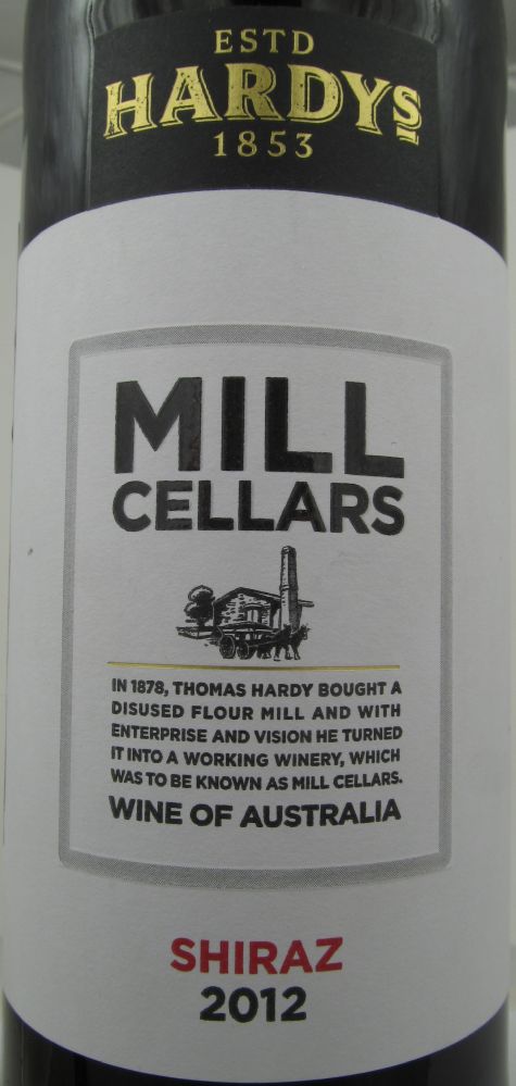 Thomas Hardy & Sons Mill Cellars Shiraz 2012, Main, #2033