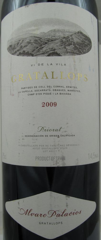 Álvaro Palacios S.L. vi de la vila GRATALLOPS DOCa Priorat 2009, Main, #2052