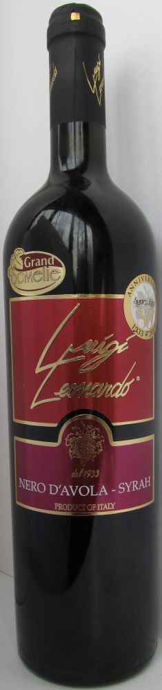 Cantine Sgarzi Luigi s.r.l. Luigi Leonardo Nero d'Avola Syrah Terre Siciliane IGT 2013, Front, #2105