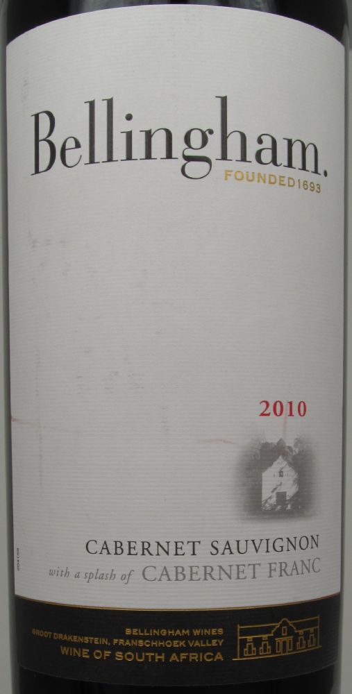 DGB (Pty) Ltd Bellingham Cabernet Sauvignon Cabernet Franc 2010, Front, #211