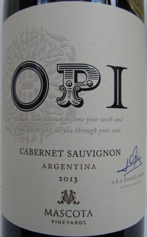 Mascota Vineyards OPI Cabernet Sauvignon 2013, Main, #2234