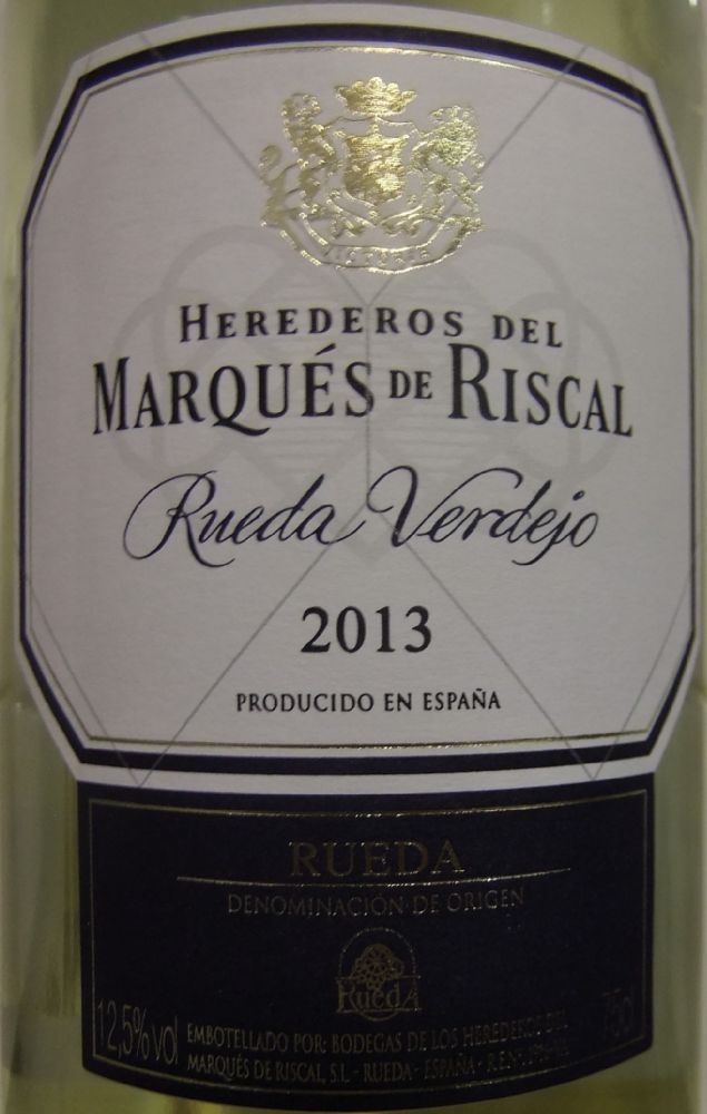 Bodegas de los Herederos del Marqués de Riscal S.L. Verdejo DO Rueda 2013, Main, #2316