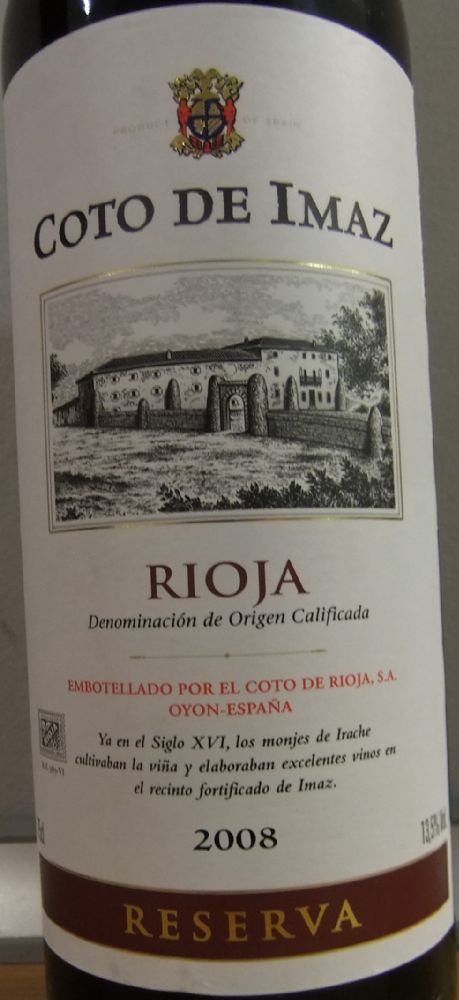 El Coto de Rioja S.A. Coto de Imaz Reserva DOCa Rioja 2008, Main, #2332