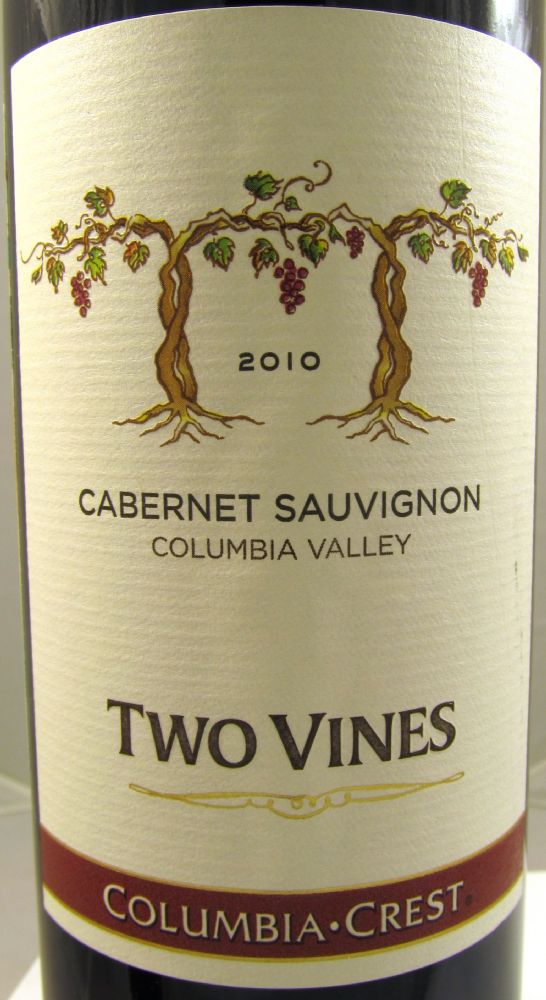 Columbia Crest Winery Two Vines Cabernet Sauvignon AVA Columbia Valley 2010, Front, #234