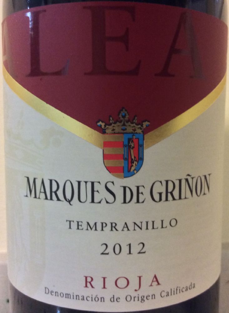 Bodegas de Crianza Marques de Griñon S.A. ALEA Tempranillo DOCa Rioja 2012, Main, #2353