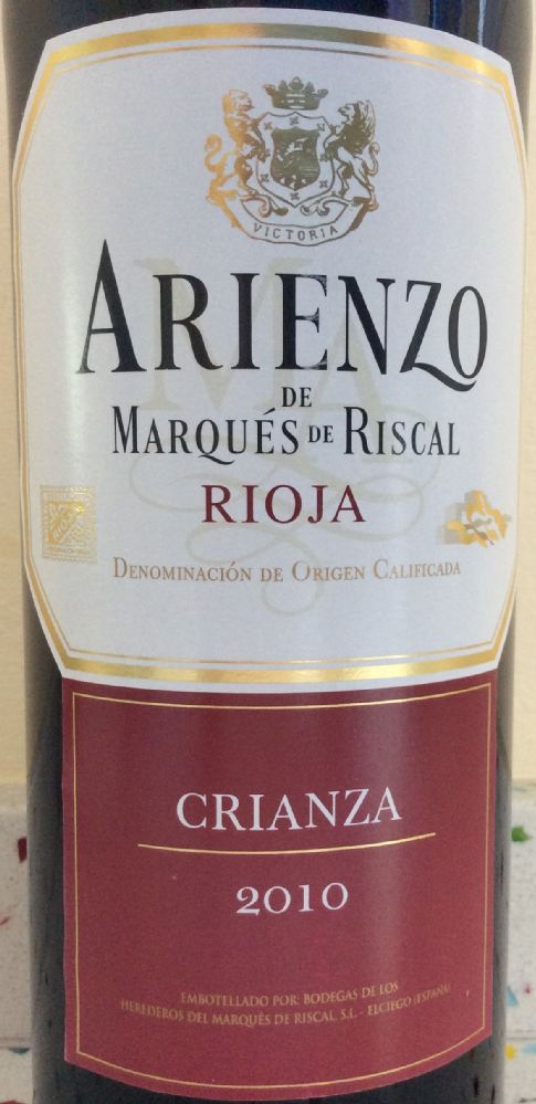 Bodegas de los Herederos del Marqués de Riscal S.L. Arienzo Crianza DOCa Rioja 2010, Main, #2383