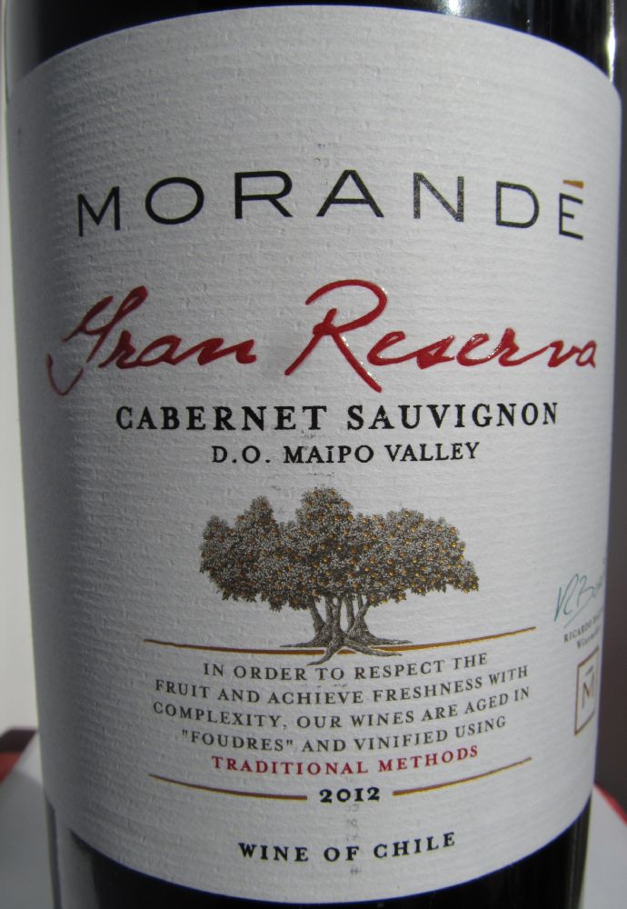 Viña Morandé S.A. Gran Reserva Cabernet Sauvignon D.O. Maipo Valley 2012, Main, #2427