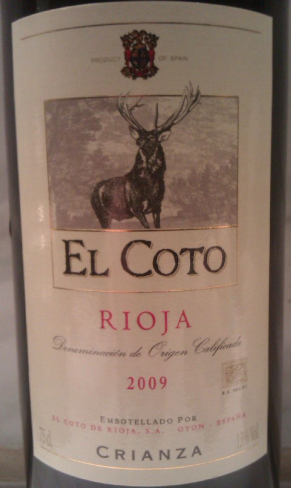El Coto de Rioja S.A. El Coto Crianza DOCa Rioja 2009, Main, #2538