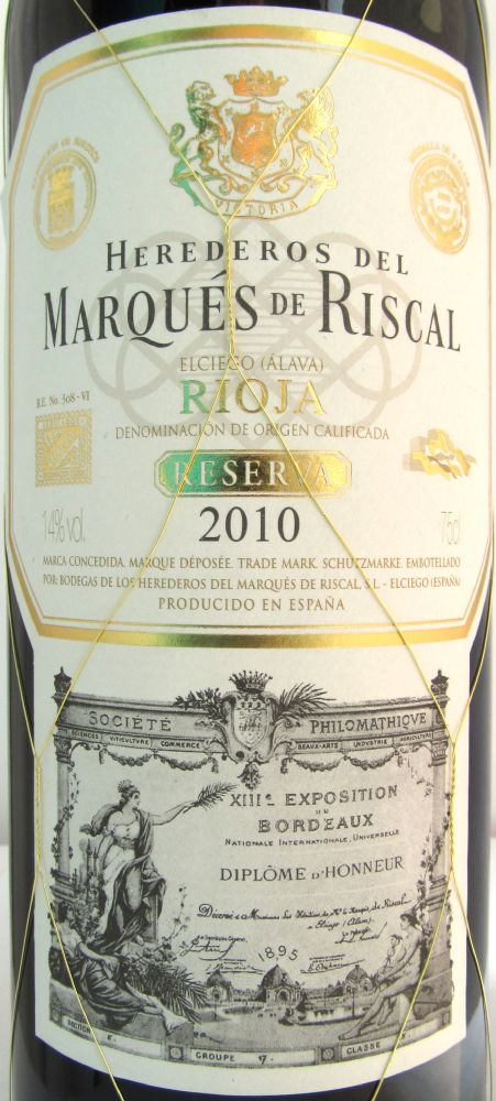 Bodegas de los Herederos del Marqués de Riscal S.L. Reserva DOCa Rioja 2010, Main, #2672