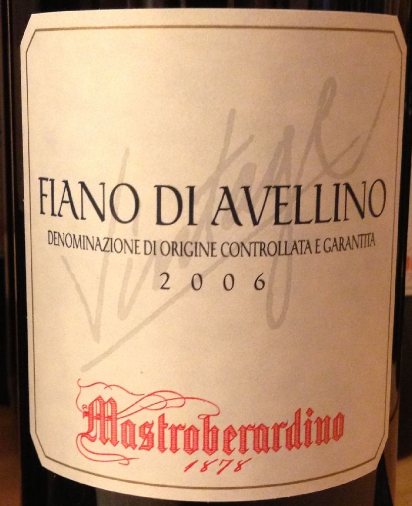 Mastroberardino s.p.a. Fiano di Avellino DOCG 2006, Main, #277