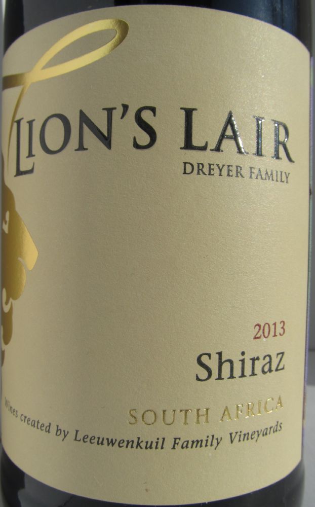 Leeuwenkuil Family Vineyards (Pty) Ltd Lion's Lair Shiraz 2013, Main, #2847