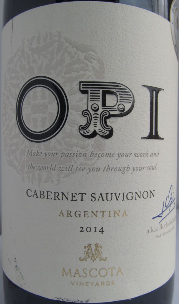 Mascota Vineyards OPI Cabernet Sauvignon 2014, Main, #2875