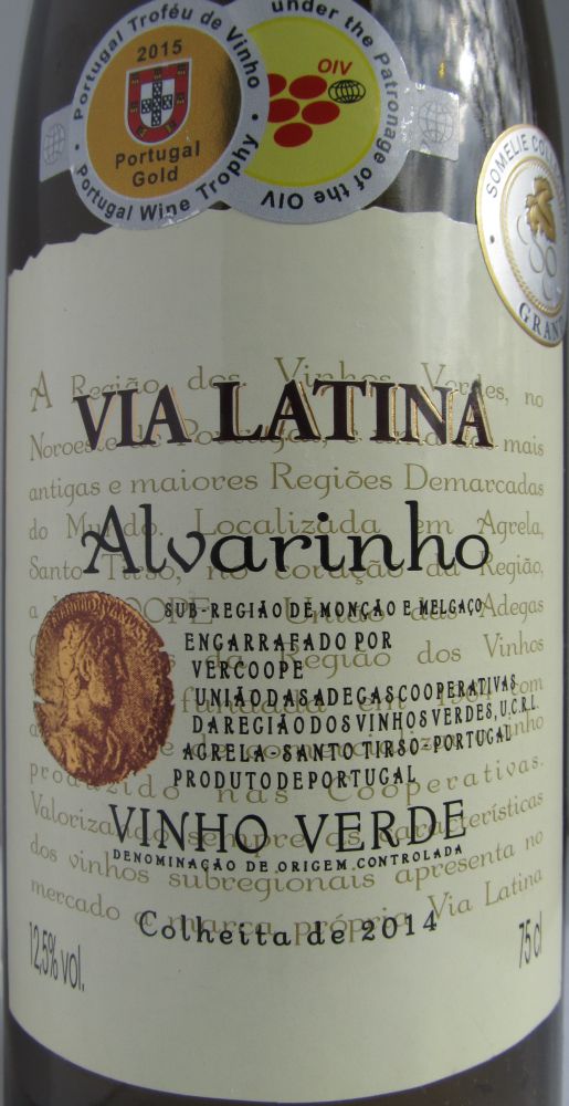 VERCOOPE - União das Adegas Cooperativas da Região dos Vinhos Verdes U.C.R.L. VIA LATINA Alvarinho DOP Vinho Verde 2014, Main, #2922