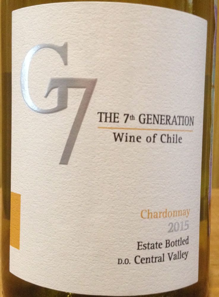 Viña del Pedregal S.A. G7 The 7th Generation Chardonnay 2015, Main, #2952