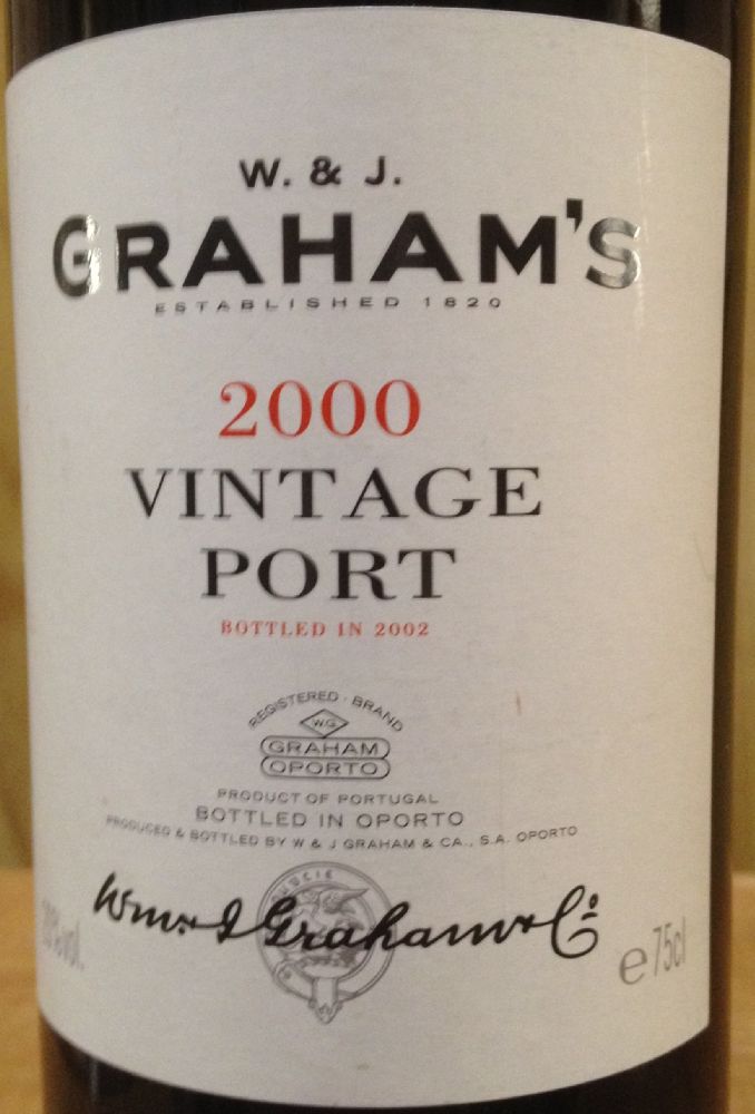 W & J Graham & CA. S.A. W & J Graham's Vintage Port DOP Porto 2000, Main, #2964