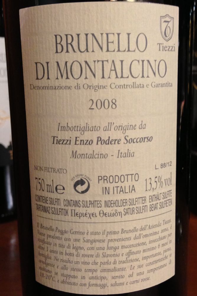 Tiezzi Enzo Podere Soccorso Poggio Cerrino Brunello di Montalcino DOCG 2008, Front, #302