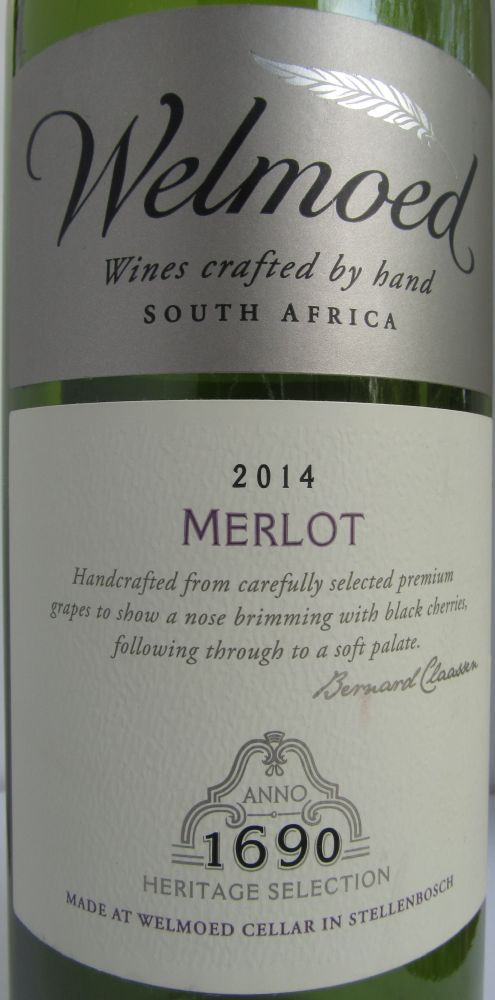 Stellenbosch Vineyards (Pty) Ltd Welmoed Merlot 2014, Main, #3021