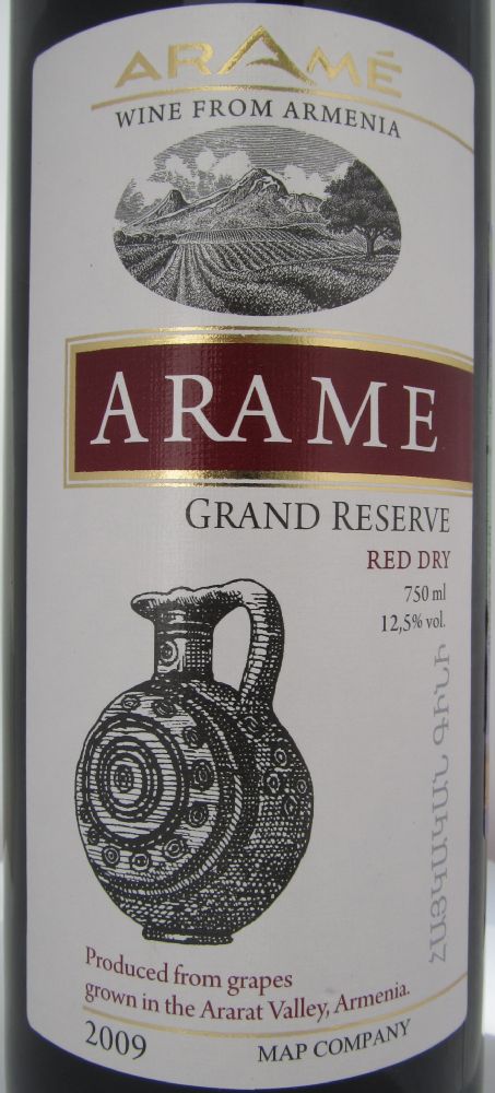 ЗАО "МАП" ARAME Grand Reserve 2009, Main, #3092